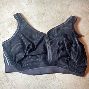 ANITA ACTIVE Size US 42E Unlined Wireless Wide Strap Back Close Sports Bra EUC